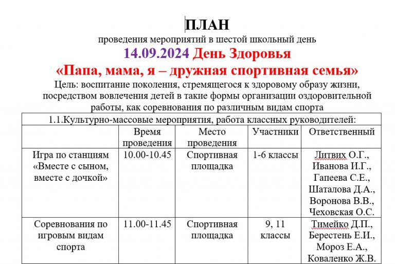 Шестой школьный день